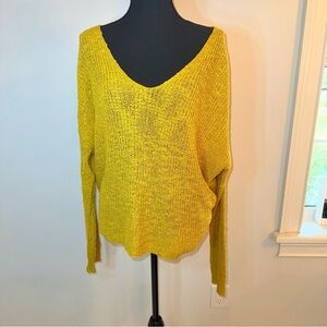 Sunny Yellow V-Neck Oversized Sweater
